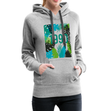 1990 Frauen Premium Hoodie - Grau meliert