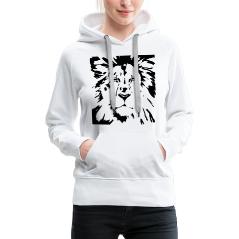 Löwe Frauen Premium Hoodie - Weiß