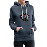 Hund Woof Frauen Premium Hoodie - Jeansblau