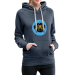 Hund Woof Frauen Premium Hoodie - Jeansblau