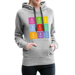 Anker Frauen Premium Hoodie - Grau meliert