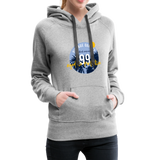 1991 Frauen Premium Hoodie - Grau meliert