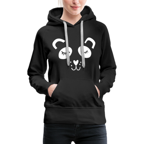 Panda Frauen Premium Hoodie - Schwarz