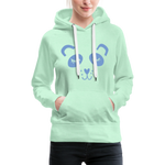 Panda Frauen Premium Hoodie - helles Mintgrün