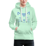 Katze Frauen Premium Hoodie - helles Mintgrün