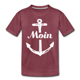 Moin Kinder Premium T-Shirt - Bordeauxrot meliert