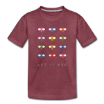 Let It Bee Kinder Premium T-Shirt - Bordeauxrot meliert