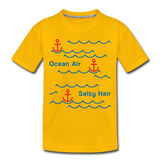 Ocean Air Kinder Premium T-Shirt - Sonnengelb