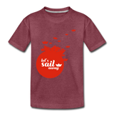 Sail Away Kinder Premium T-Shirt - Bordeauxrot meliert