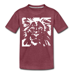 Löwe Kinder Premium T-Shirt - Bordeauxrot meliert