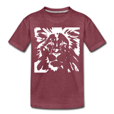 Löwe Kinder Premium T-Shirt - Bordeauxrot meliert