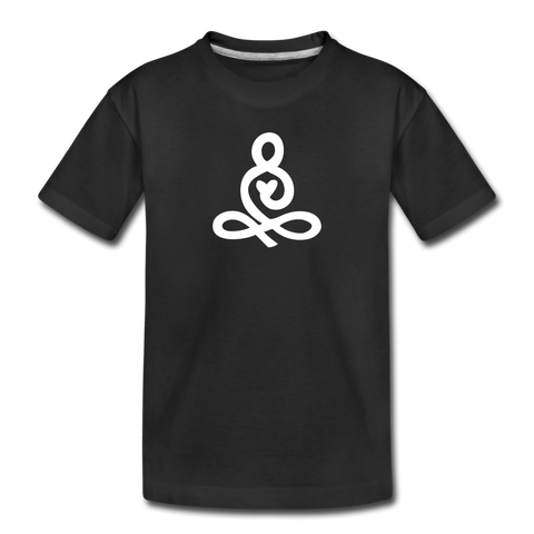Yoga Kinder Premium T-Shirt - Schwarz