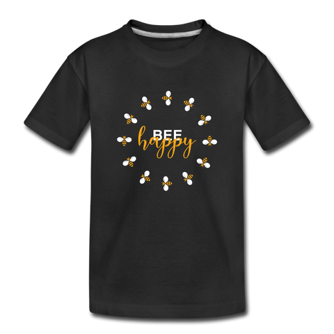 Bee Happy Kinder Premium T-Shirt - Schwarz