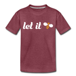 Let It Bee Kinder Premium T-Shirt - Bordeauxrot meliert