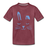 Hase Kinder Premium T-Shirt - Bordeauxrot meliert