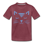 Katze Kinder Premium T-Shirt - Bordeauxrot meliert