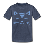 Katze Kinder Premium T-Shirt - Blau meliert