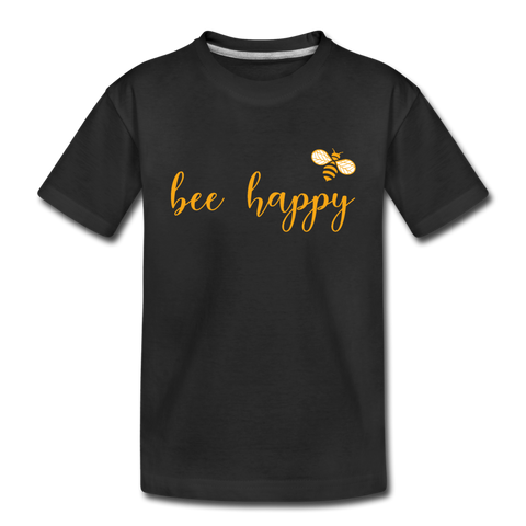 Bee Happy Kinder Premium T-Shirt - Schwarz