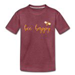 Bee Happy Kinder Premium T-Shirt - Bordeauxrot meliert