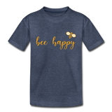 Bee Happy Kinder Premium T-Shirt - Blau meliert