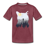 Katze Kinder Premium T-Shirt - Bordeauxrot meliert