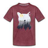 Katze Kinder Premium T-Shirt - Bordeauxrot meliert