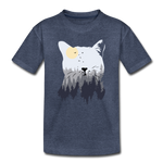 Katze Kinder Premium T-Shirt - Blau meliert