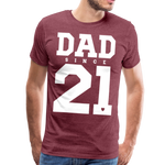 Dad Männer Premium T-Shirt - Bordeauxrot meliert