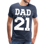 Dad Männer Premium T-Shirt - Blau meliert