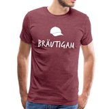 Bräutigam Männer Premium T-Shirt - Bordeauxrot meliert