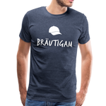 Bräutigam Männer Premium T-Shirt - Blau meliert