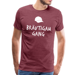 Bräutigam Gang Männer Premium T-Shirt - Bordeauxrot meliert