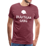 Bräutigam Gang Männer Premium T-Shirt - Bordeauxrot meliert