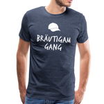 Bräutigam Gang Männer Premium T-Shirt - Blau meliert