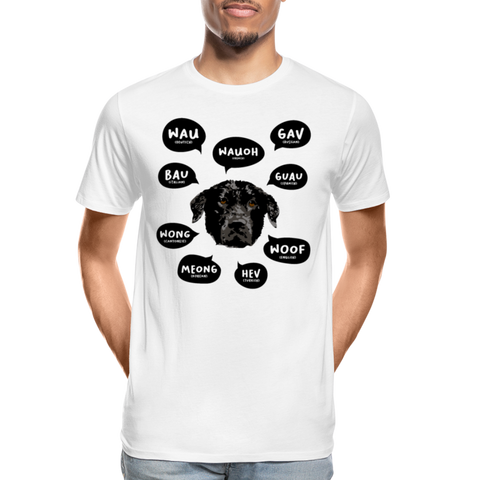 Hundesprache Männer Premium Bio T-Shirt - Weiß