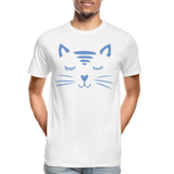 Katze Männer Premium Bio T-Shirt - Weiß