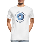 Donut Worry Be Happy Männer Premium Bio T-Shirt - Weiß