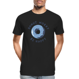 Donut Worry Be Happy Männer Premium Bio T-Shirt - Schwarz