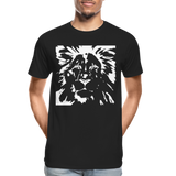 Löwe Männer Premium Bio T-Shirt - Schwarz