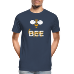 Bee Happy Männer Premium Bio T-Shirt - Navy