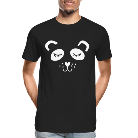 Panda Männer Premium Bio T-Shirt - Schwarz
