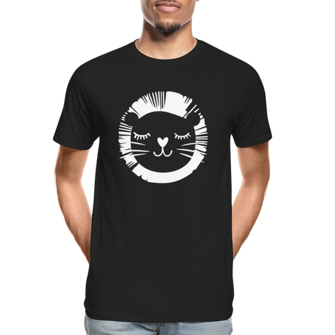 Löwe Männer Premium Bio T-Shirt - Schwarz
