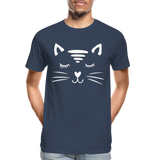 Katze Männer Premium Bio T-Shirt - Navy