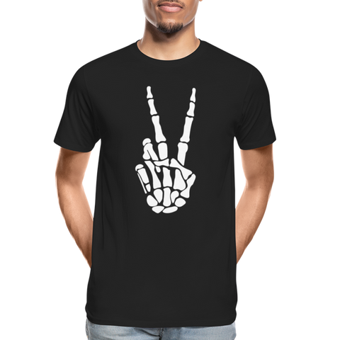 Hand Männer Premium Bio T-Shirt - Schwarz