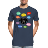 Hundesprache Männer Premium Bio T-Shirt - Navy