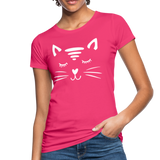 Katze Frauen Bio-T-Shirt - Neon Pink