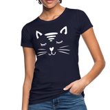 Katze Frauen Bio-T-Shirt - Navy