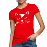 Katze Frauen Bio-T-Shirt - Rot