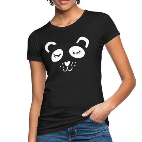 Panda Frauen Bio-T-Shirt - Schwarz