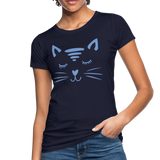 Katze Frauen Bio-T-Shirt - Navy